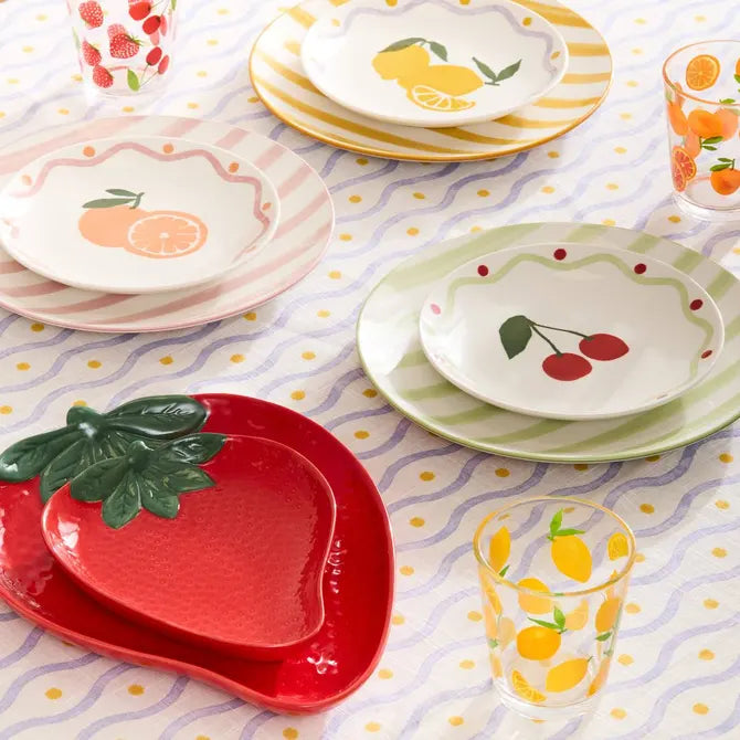 Secret de Gourmet Charlie Plat bord Ø19cm - Set van 6 stuks - Geel/Wit