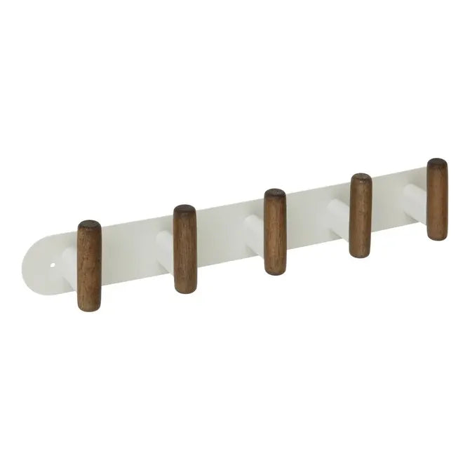 5Five Cassie Wandkapstok 5 Haken - 40x5x8cm - Bruin/Beige