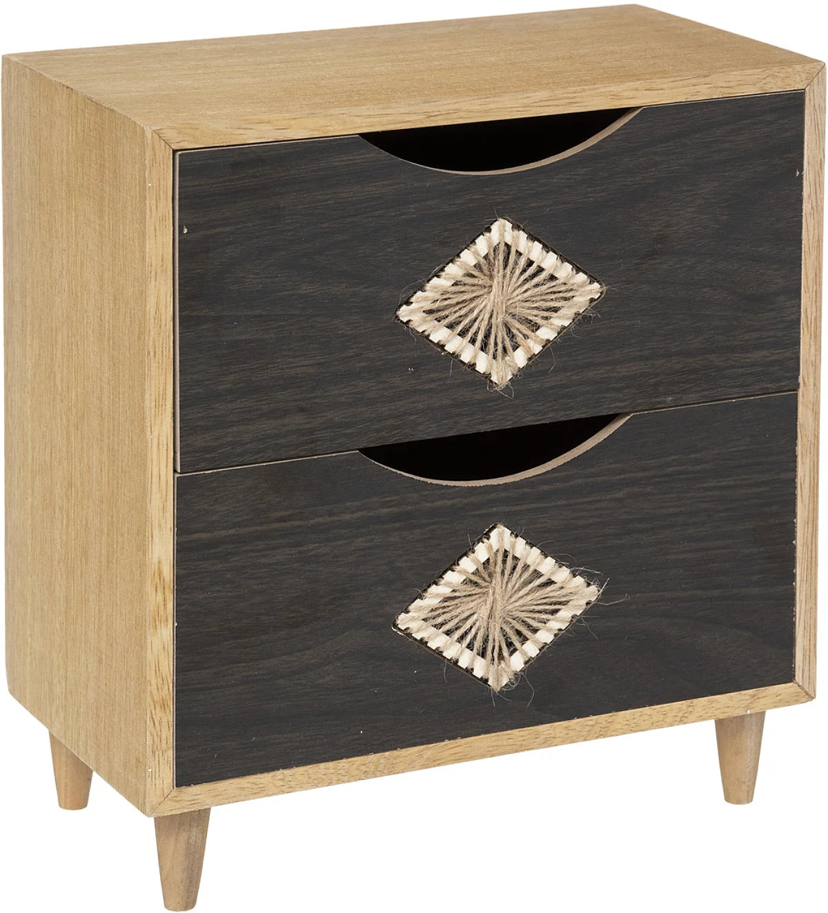 Atmospaa Fanza -Nachttisch 2 Fächer - L40xd30xh55cm - Beige