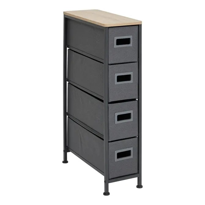 5Five Tissa Stahl-Aufbewahrungsmöbel mit 2 Schubladen – L45xT30xH51cm – Beige