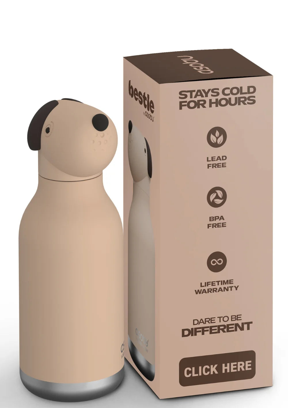 Asobu Thermo Drink Bottle Besties Panda - 460 ml - noir / blanc