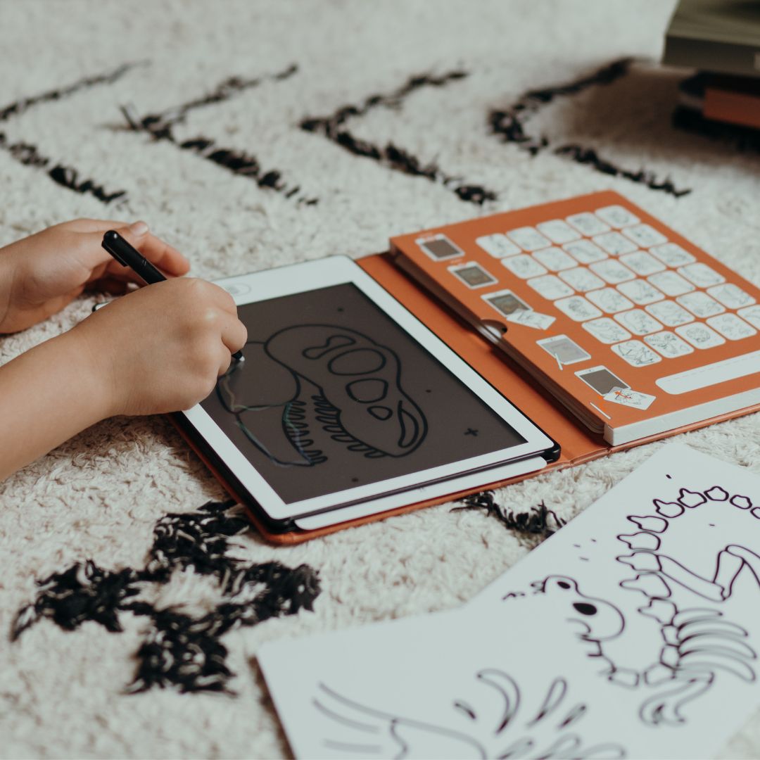 BEAU by Bo Kidywolf Kidydraw Mini Tekenboek met LCD-scherm Dieren + Refill Galaxy & Dinosaurussen