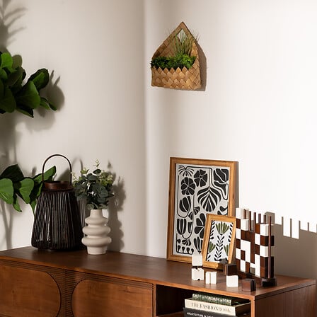 Atmosphère plante artificielle plante suspendue avec pot - 16x16x31cm - noir / vert