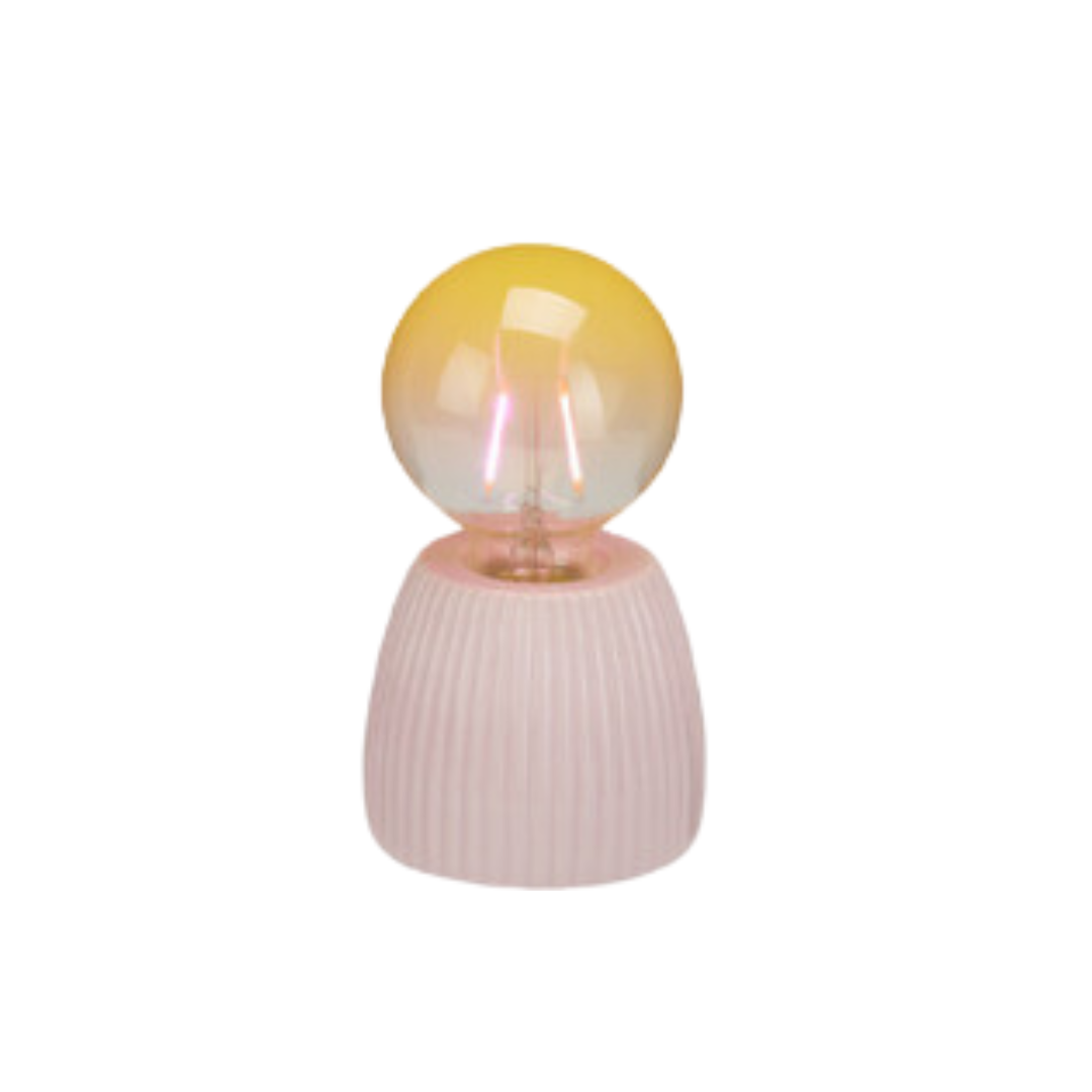 Home & Styling Lampe de table - Ø9xH17cm - Piles non incluses - Rose/Vert