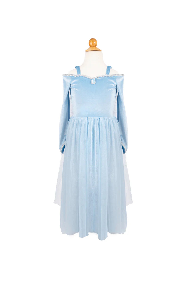 Great Pretenders Verkleedkledij Velvety Soft Sisters Forever Princess jurk - 5/6 jaar - Blauw