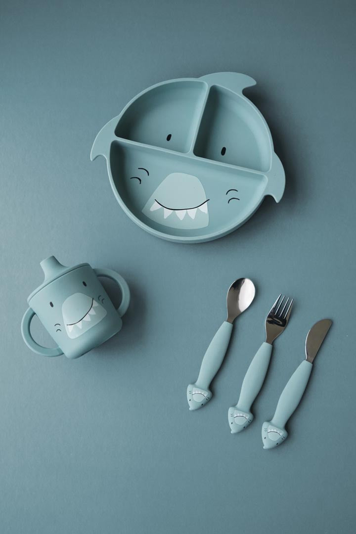 Trixie set repas bébé silicone - Mr Lion - Cuillère x2 - Bol - Assiette - Tasse x2