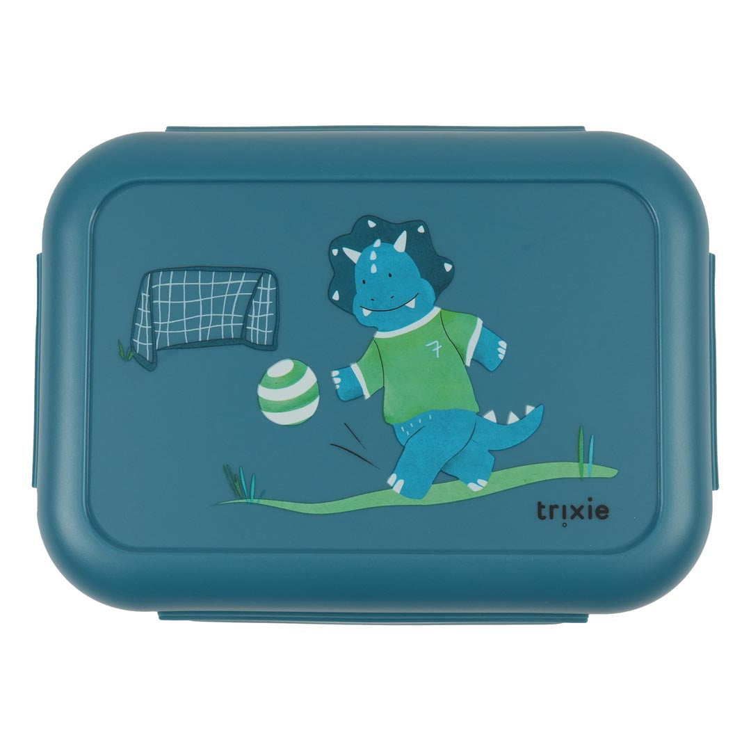 Bundel Trixie Back to School set - Lunchbox/Drinkfles 500ml - Ballplayer Mr. Triceratops