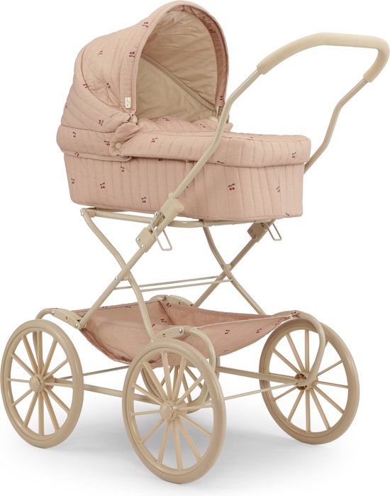Konges Sløjd Poppenwagen/Doll Pram Vintage - Opvouwbaar - Cherry Blush