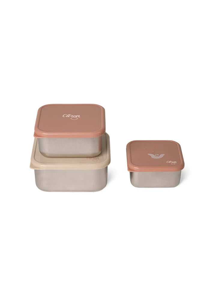 Citron Stapelbare Roestvrije Lunchbox/Snackbox - 12x12x7cm - Ballerina