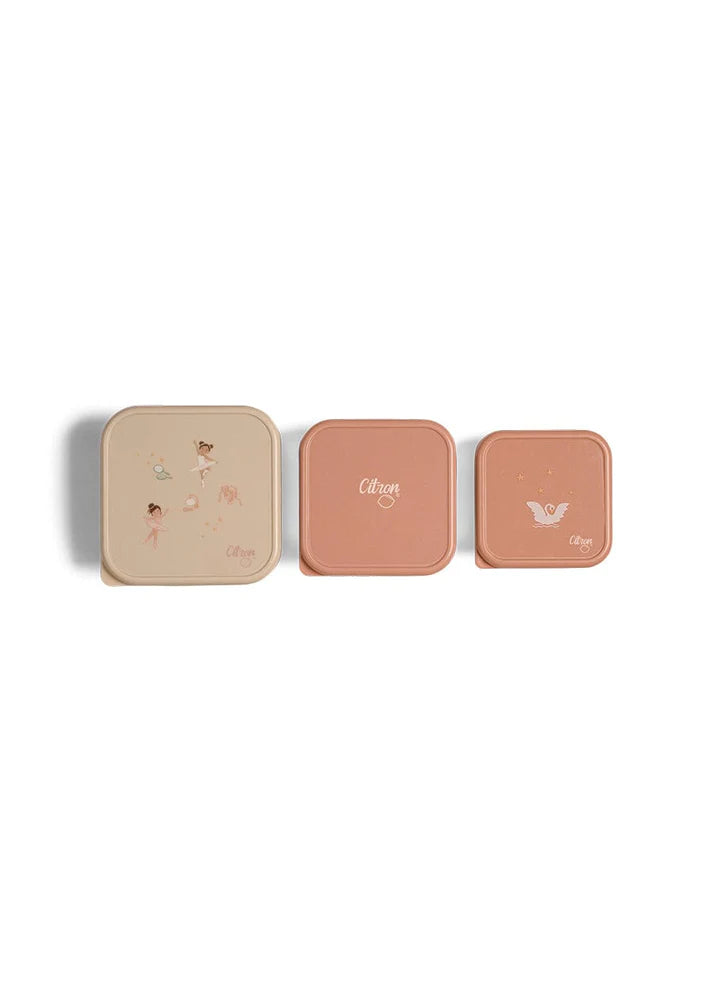Citron Stapelbare Roestvrije Lunchbox/Snackbox - 12x12x7cm - Ballerina