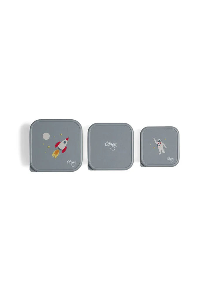 Citron Stapelbare Roestvrije Lunchbox/Snackbox - 12x12x7cm - Spaceship