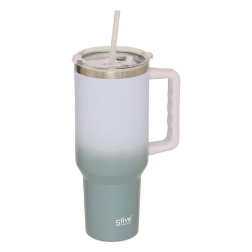 5Five Thermo Drinkbeker 1,2L - Roestvrij - Wit/Groen
