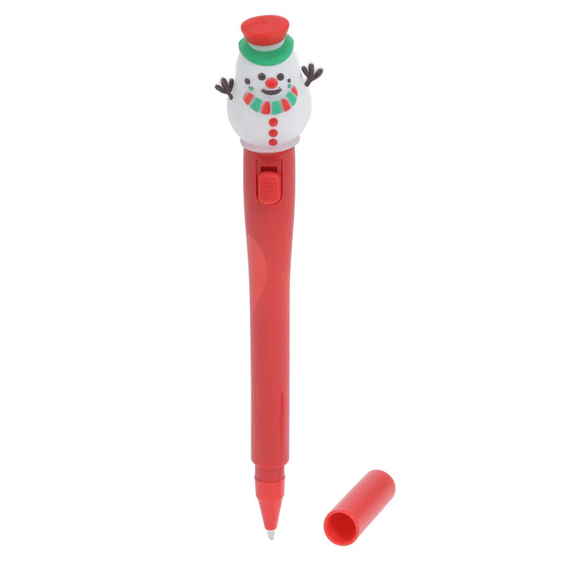 Home & Styling Oplichtende Pen - Sneeuwman - 17cm - Rood