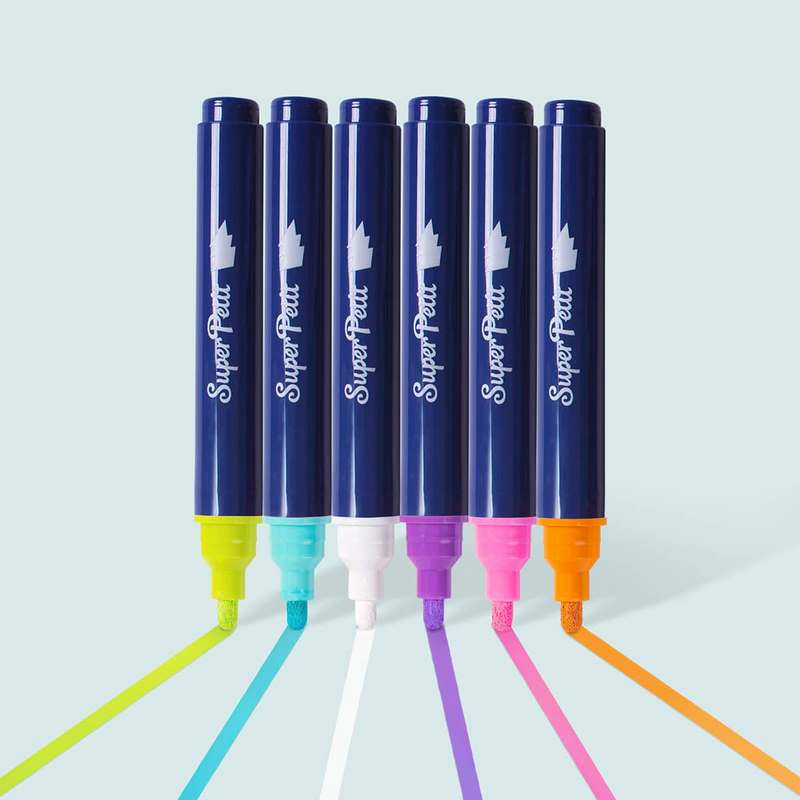 Super Petit Window Markers - 6 grote markers te gebruiken op het raam/spiegel