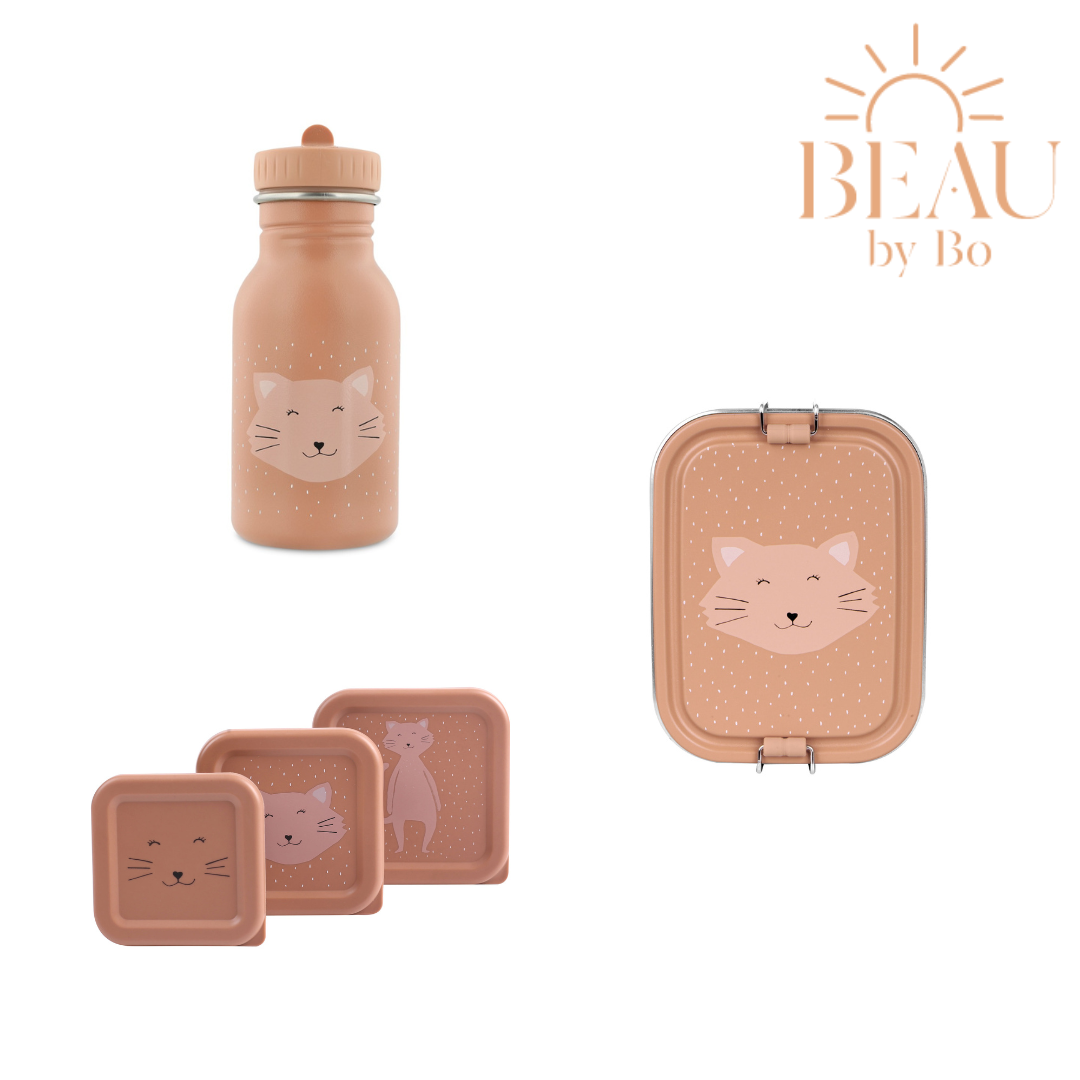 BEAU by Bo Trixie Back to School set - Lunchbox/Snackdozen/Drinkfles 350ml - Mrs. Cat