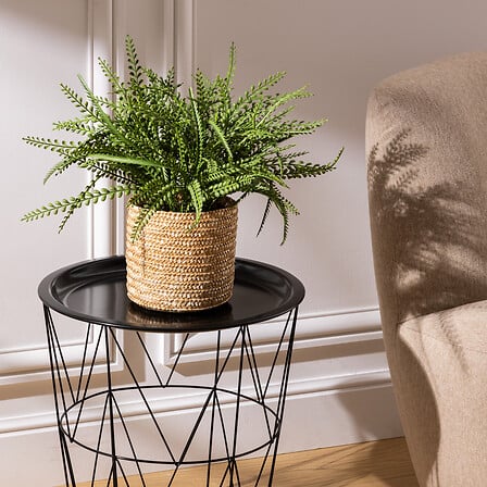 Atmosphera artificial plant hanging plant with pot - 16x16x31cm - black/green