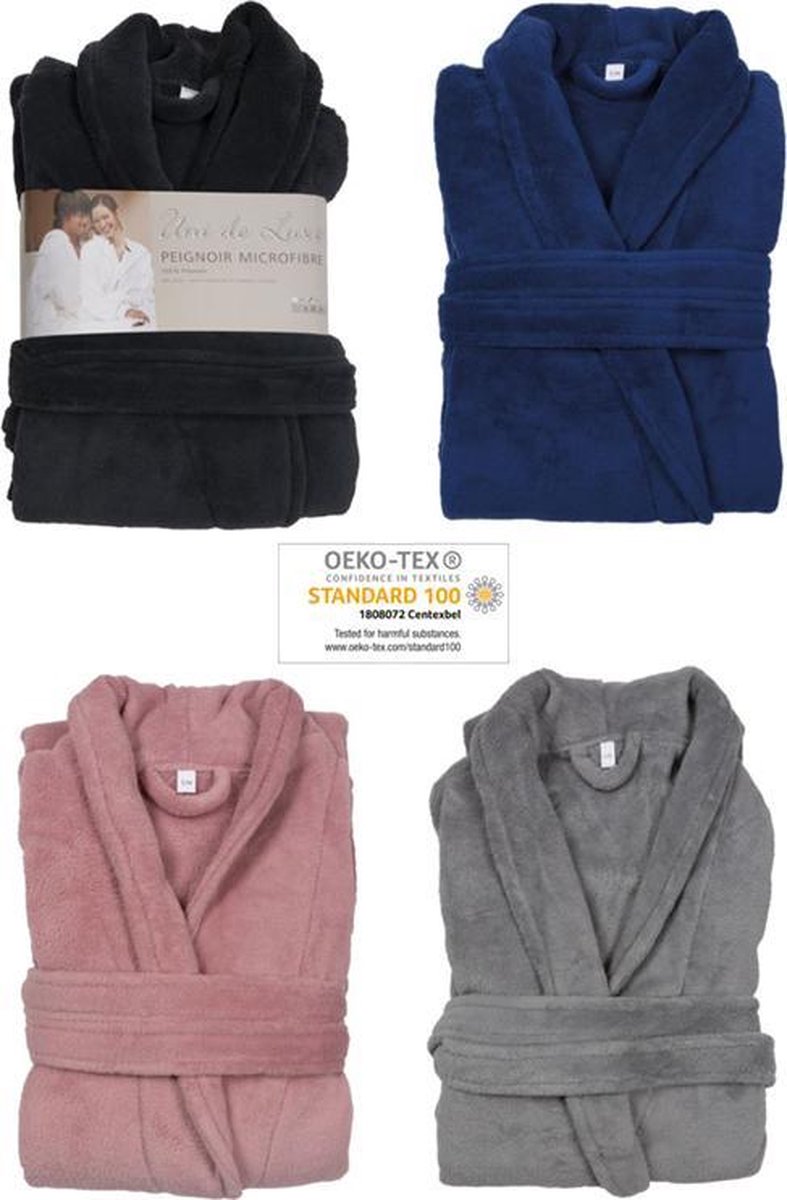 Luxe Badjas/Ochtendjas - Microfiber - Microfleece - Maat L/XL