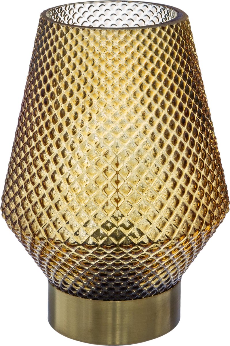 Atmosphera Tafellamp Dante D12,4x17,5cm - Batterij niet inbegrepen - Geel -