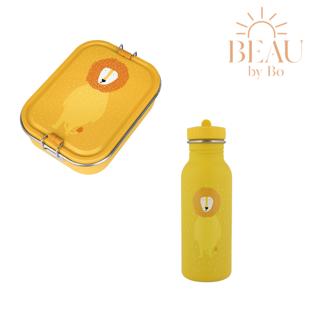 BEAU by Bo Trixie Back to School set - Lunchbox/Drinkfles 500ml - Mr. Lion