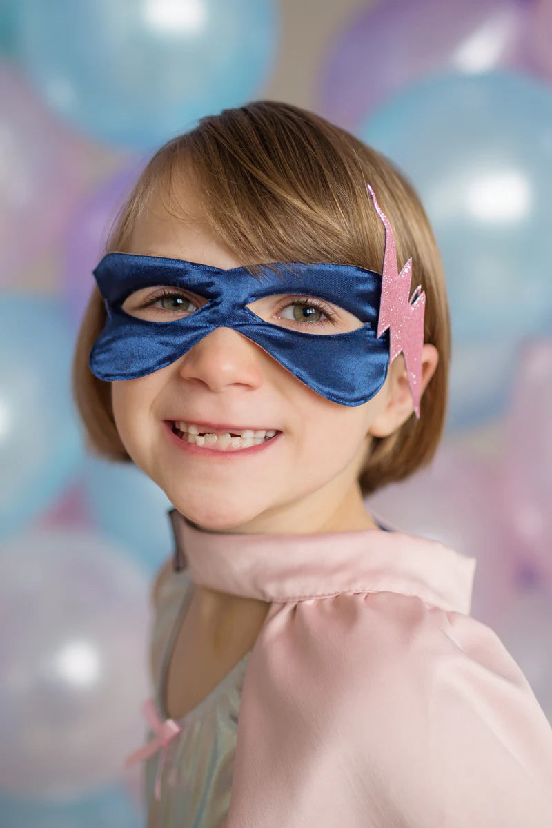 Great Pretenders Verkleedkledij Super-Duper Tute met cape en masker - 4/6 jaar - Roze/Navy