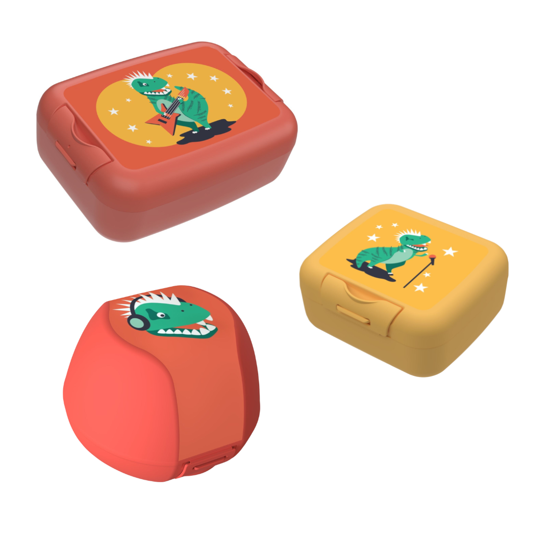 Bundel Cosy & Trendy Back to school set - Appeldoos/Snackdoos/Brooddoos - Dino