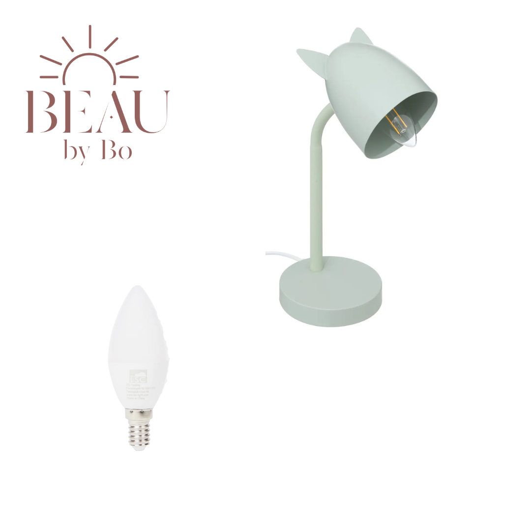 BEAU by Bo Lampe de bureau Oreilles vert menthe avec 3 ampoules LED E14