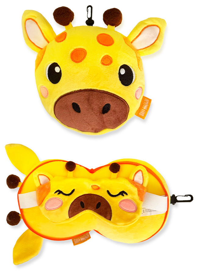 ZooNap Giffy Giraffe - Reiskussen met slaapmasker - Geschikt vanaf 3 jaar - Geel