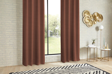 Atmosphera Verduisteringsgordijn 135x240cm - Gordijnen kant en klaar met haakjes ringen - Terracotta