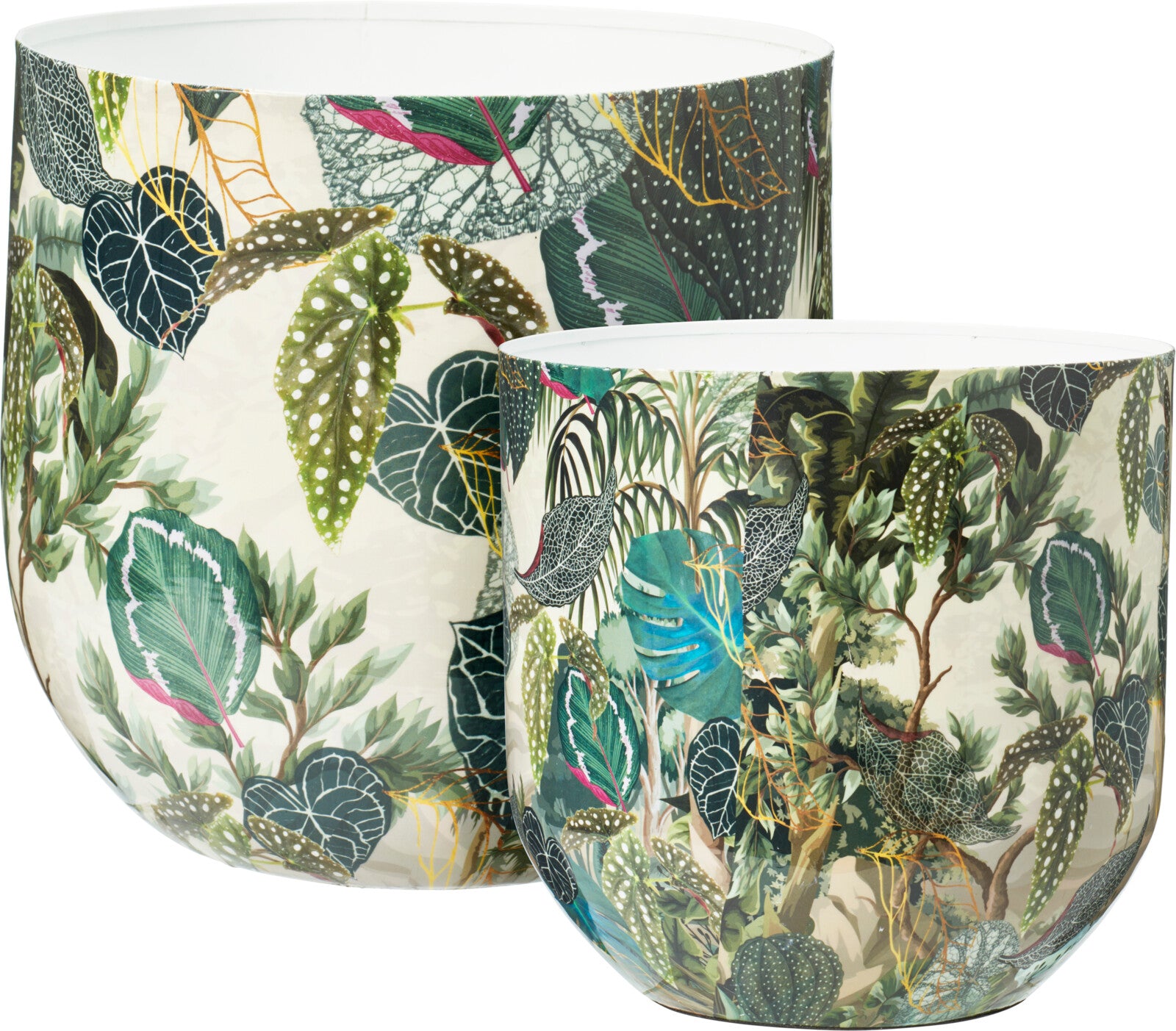 Home & Styling Vaas Jungleprint - Set van 2 stuks - Multi
