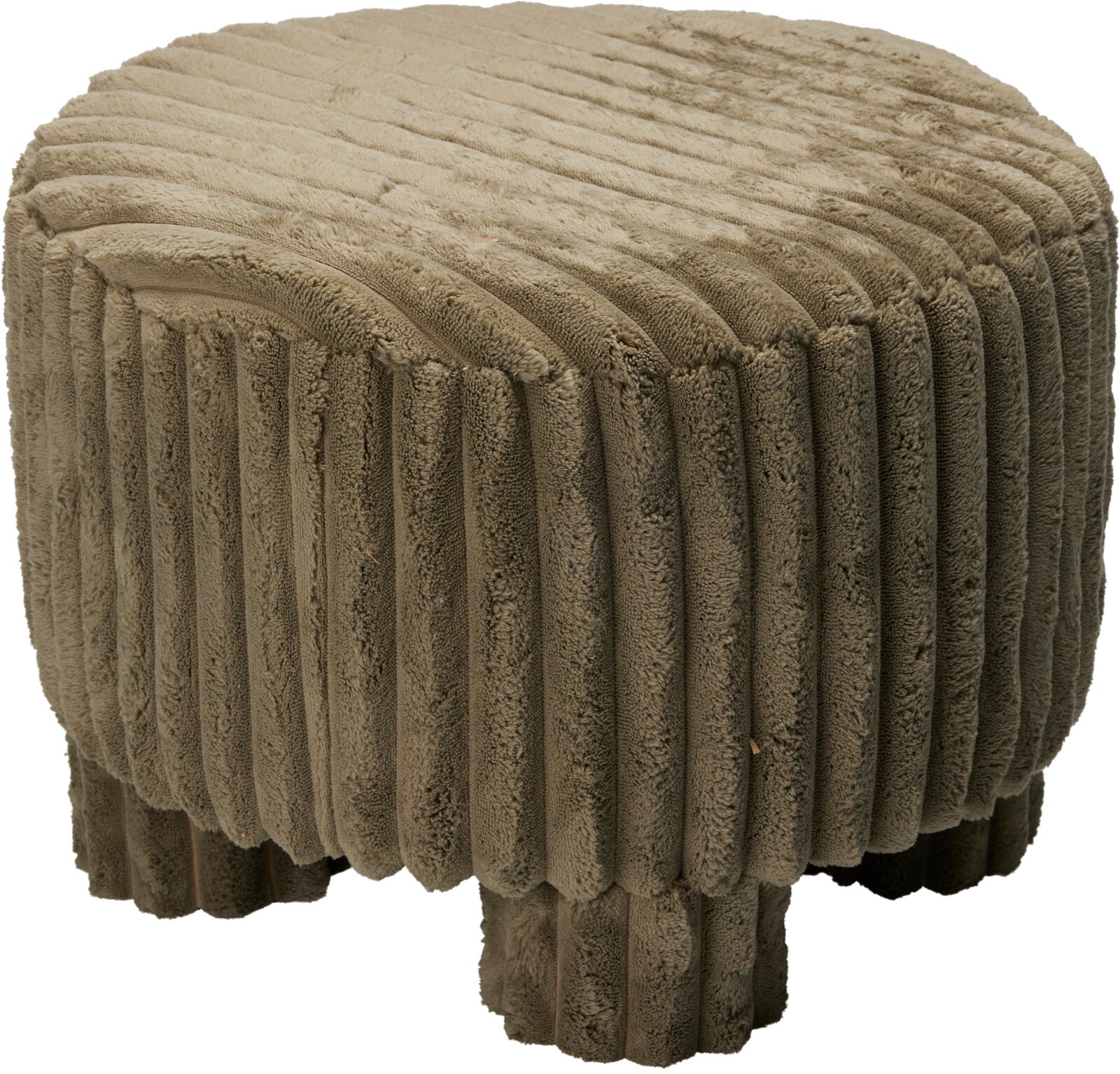 Pouf en Velours Côtelé Home &amp; Styling avec Espace de Rangement - Gris Foncé - 38x38x38cm