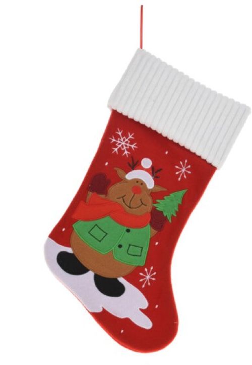 Lot de 3 chaussettes de Noël LUXE - Bas de Noël - 46 cm - Père Noël - Bonhomme de neige - Renne - Noël