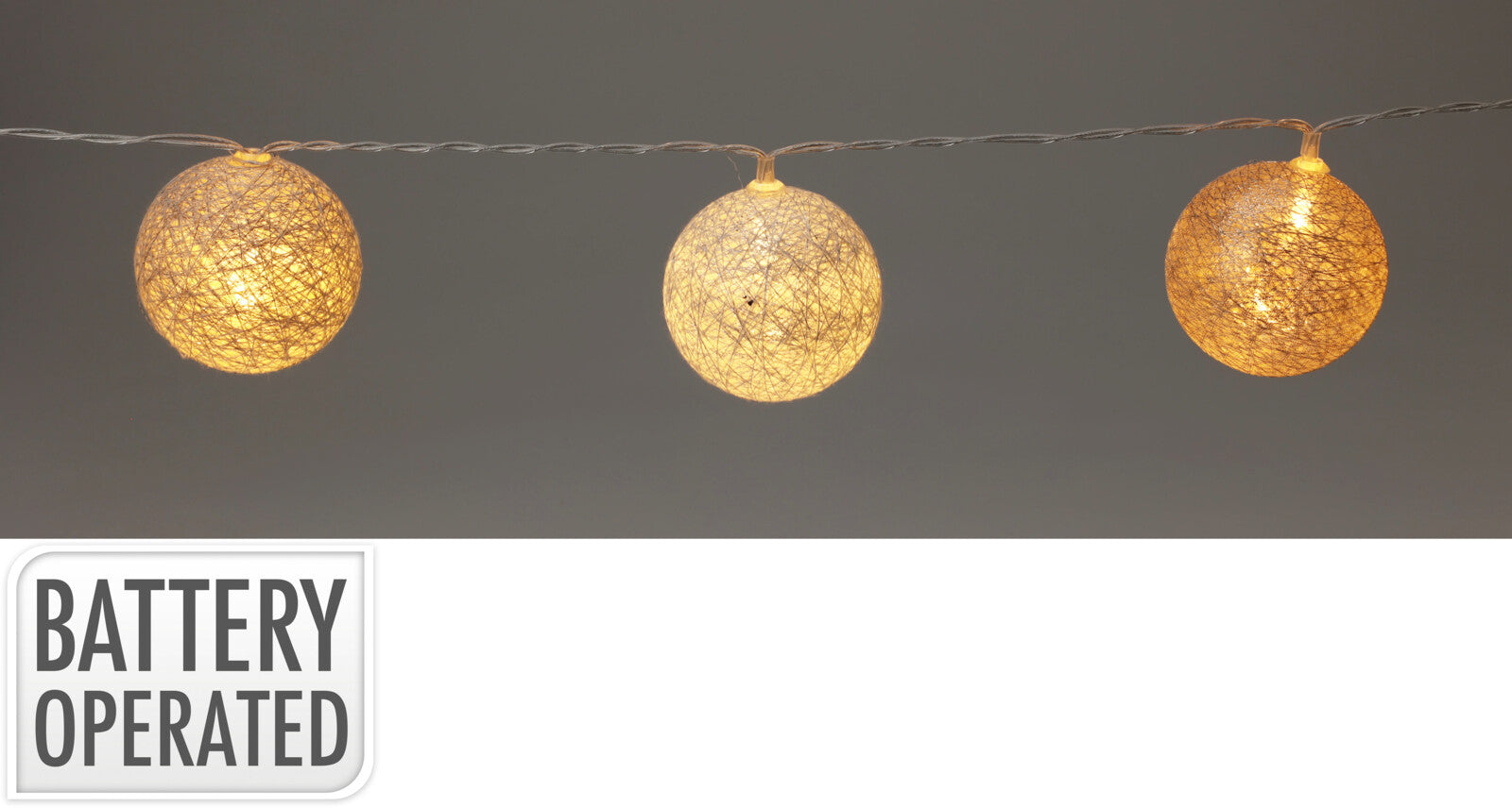 Home & Styling Raffia Lichtslinger - Ø6cm - Wit/Goud/Koper