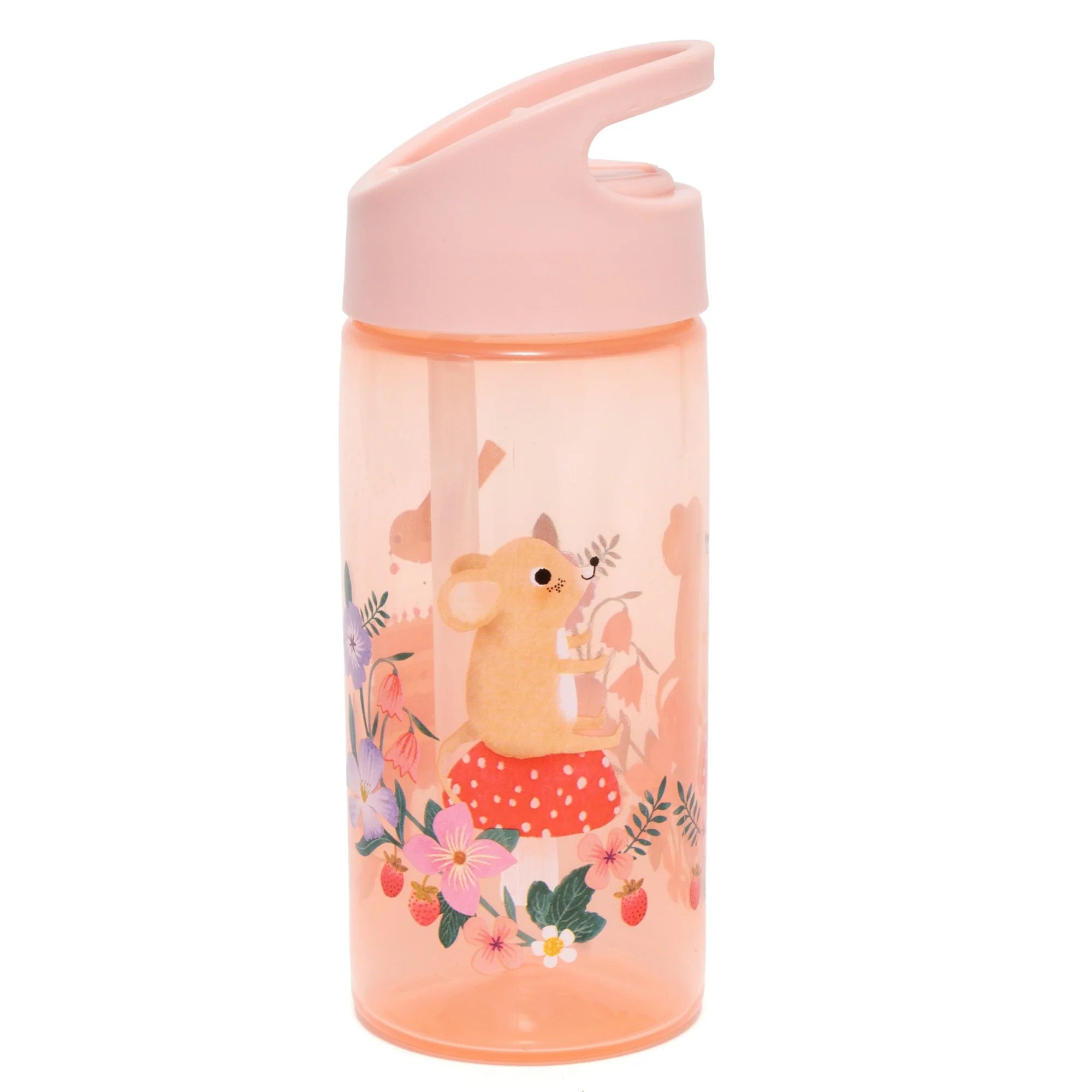 Petit Monkey Drinkfles Animals Picnic Back to School - Roze