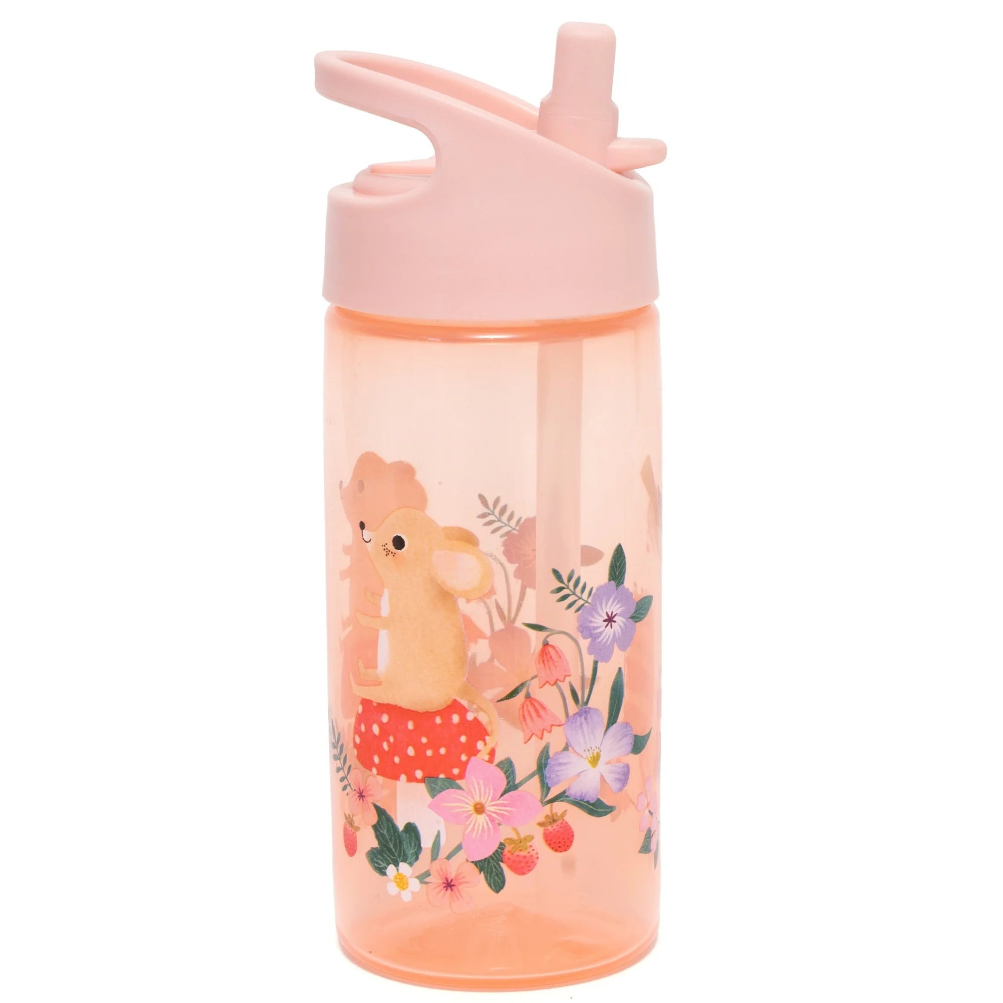Petit Monkey Drinkfles Animals Picnic Back to School - Roze