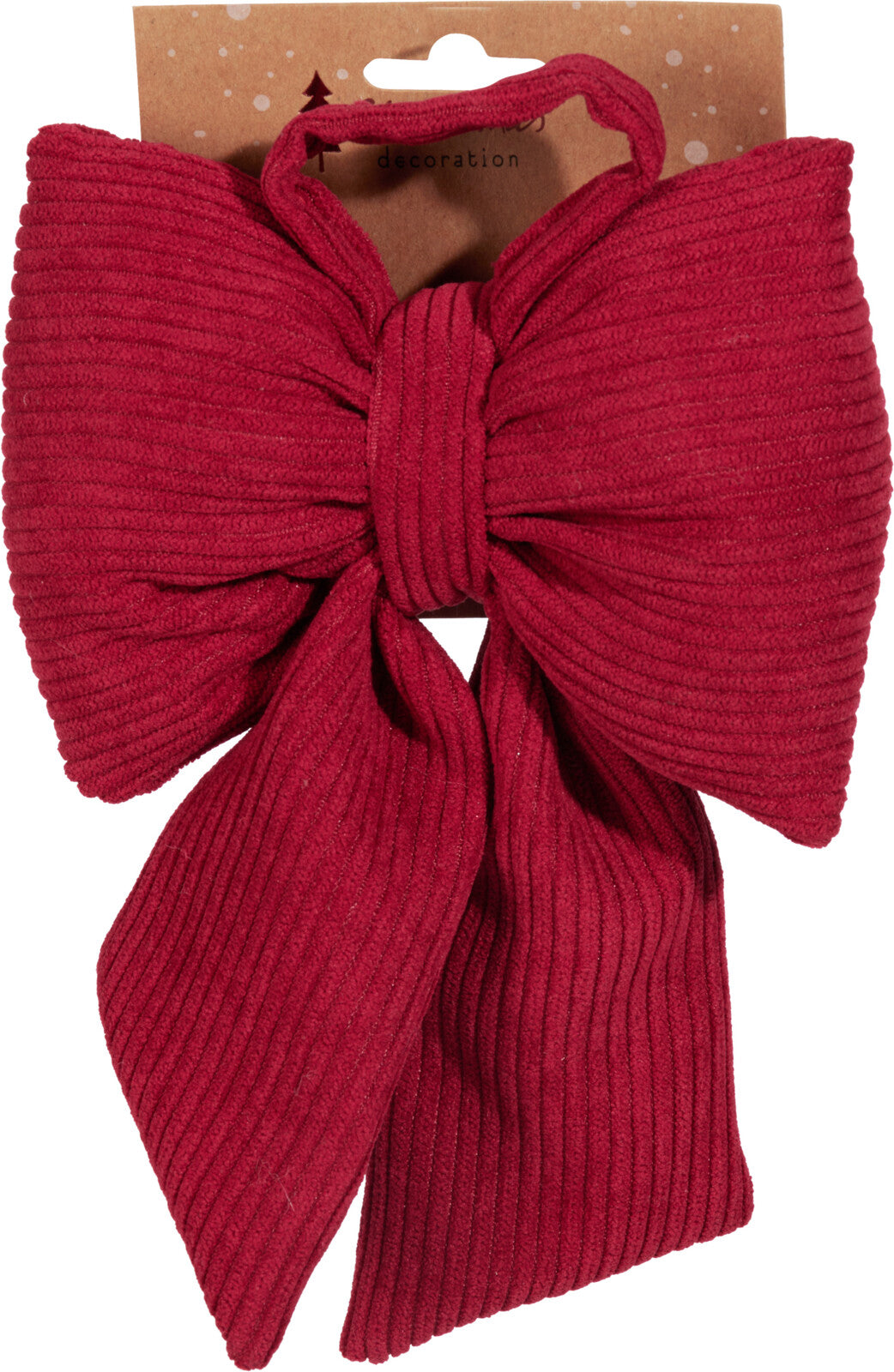 Home & Styling Kerstdecoratie/Kersthanger Velvet Strikken - Set van 4 stuks - 13x20cm - Rood