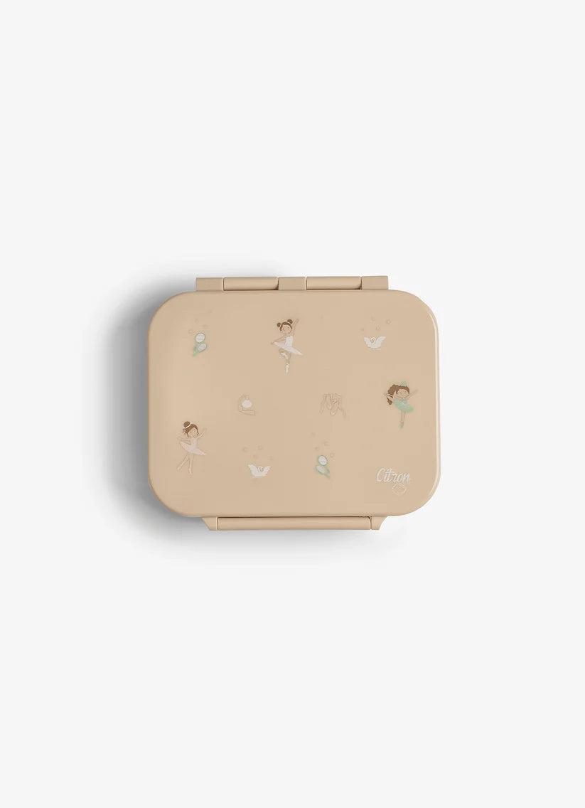 Citron Tritan Snackdoos - 3 compartimenten - 16x14x5cm - Ballerina