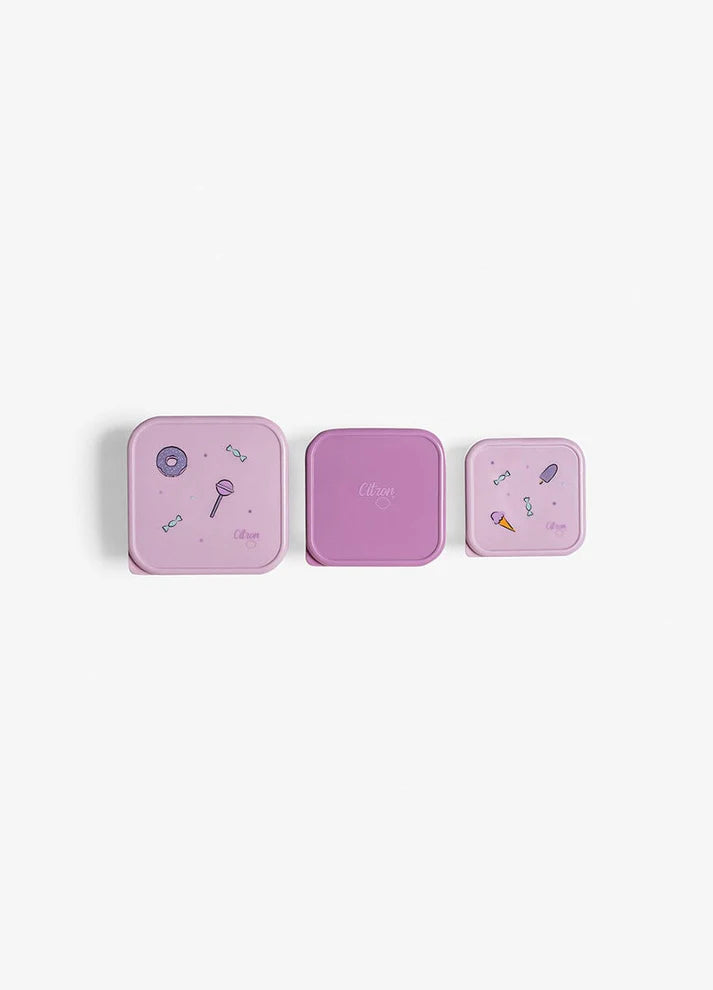 Citron Stapelbare Roestvrije Lunchbox/Snackbox - 12x12x7cm - Stormy Unicorn