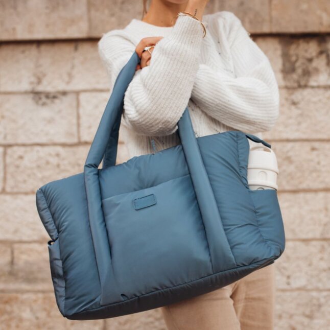 Sac à couches/sac à langer Béaba Puffy Paris - Bleu Baltique