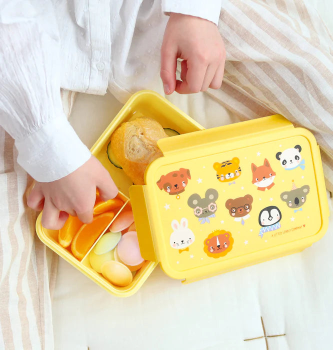 A Little Lovely Company Back to School Set - Drinking bottle XL Stainless Steel/Bentobox - Joy