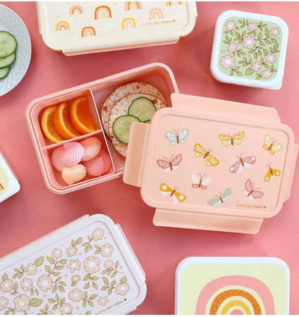 Bundel A Little Lovely Company Back to school set - Rugzak/Drinkfles/4 Snackdozen/Bentobox - Vlinders