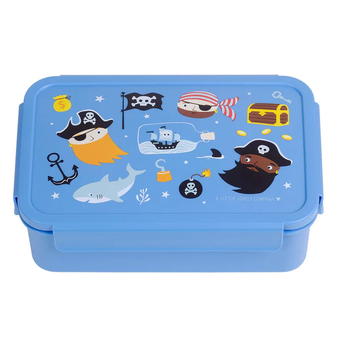 Bundel A Little Lovely Company Back to school set - Rugzak/Drinkfles RVS/4 Snackdozen/Bentobox - Piraten