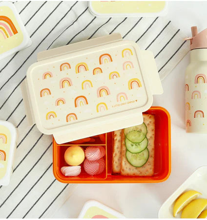 Beau von Bo Ein kleiner schöner Unternehmen zurück in die Schule - Trinkflasche XL RVS/Bentobox - Regenbogen