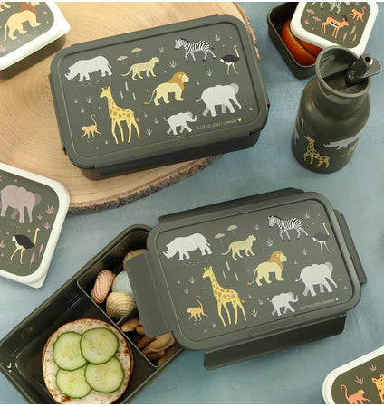 Beau von Bo Eine kleine schöne Firma Back to School Set - Rucksack/Trinkflasche Edelstahl/4 Snackboxen/Bentobox - Savannah