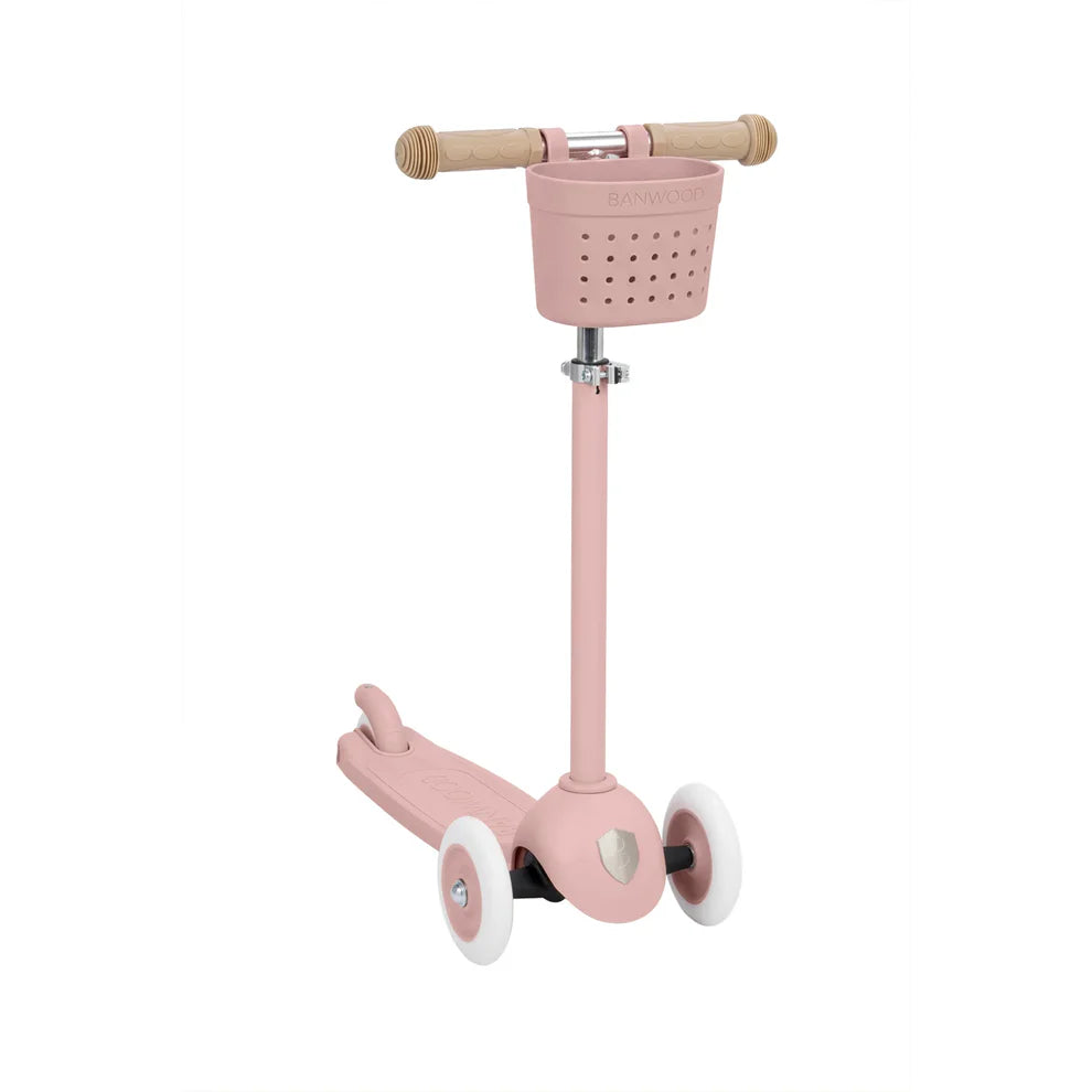 Konges Sløjd Balance bike with bell and wicker basket - Cherry
