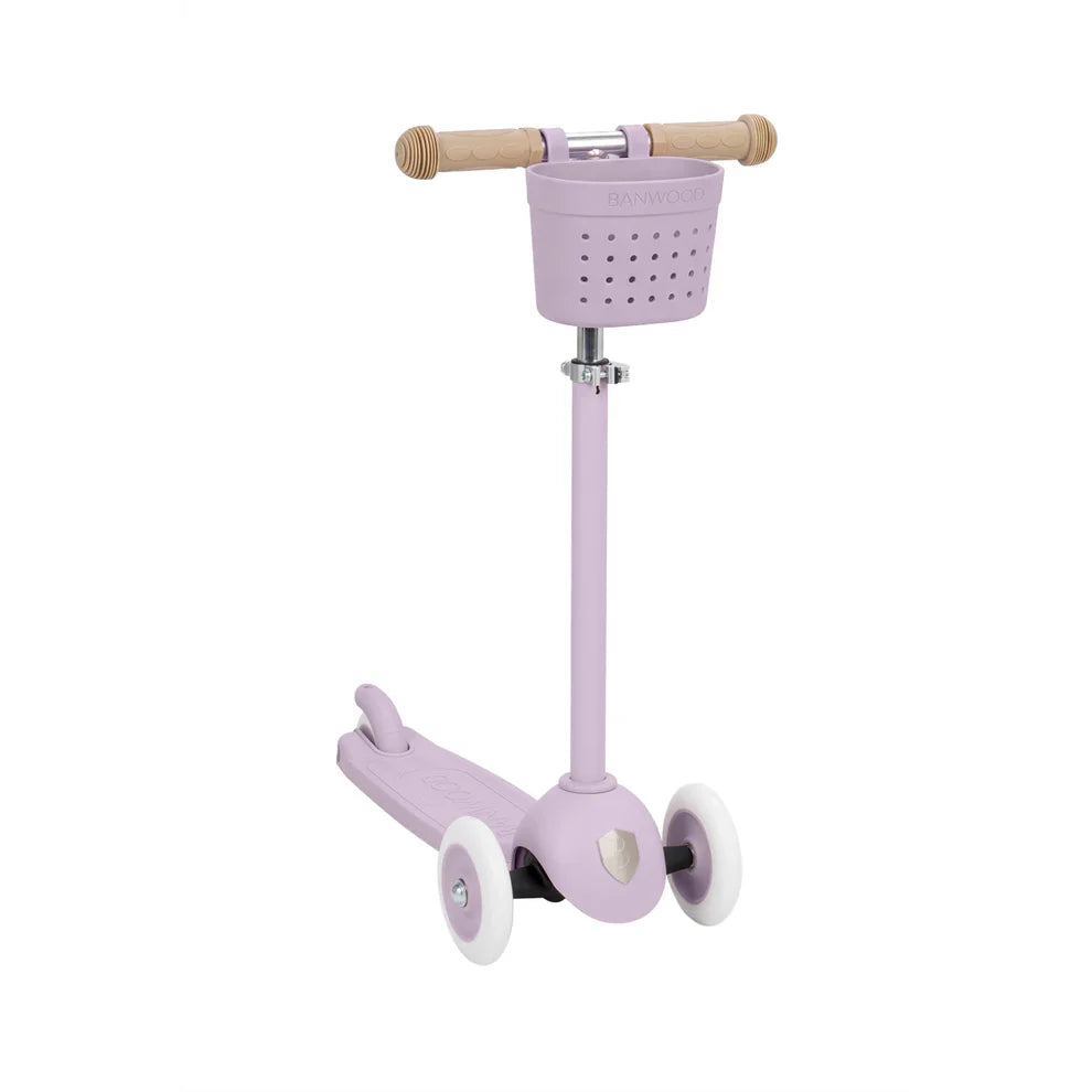 Konges Sløjd Balance bike with bell and wicker basket - Cherry