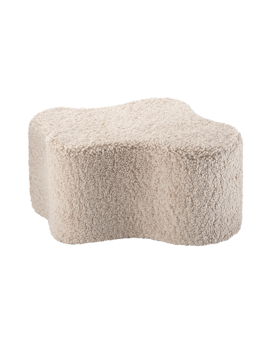 Wigiwama Teddy Cloud Pouffe / Poef - Ø40x25cm - Biscuit