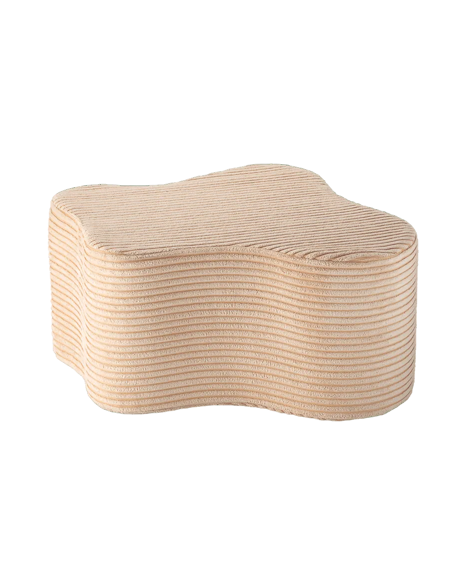 Wigiwama Corduroy Cloud Pouffe / Poef - Ø40x25cm - Brown Sugar