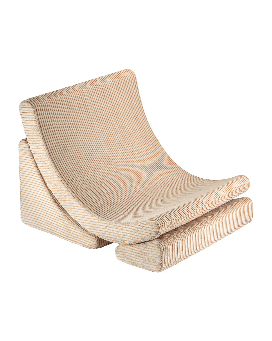 Wigiwama Corduroy Moon Chair / Fauteuil - 80x65x55cm - Brown Sugar