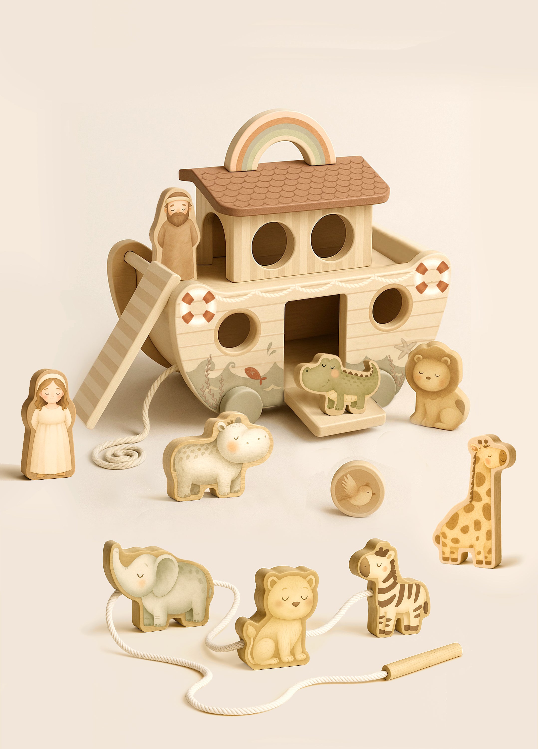 Mrs Ertha Bunny Balance 29x10x24cm - Ensemble d'équilibre lapin - Multi