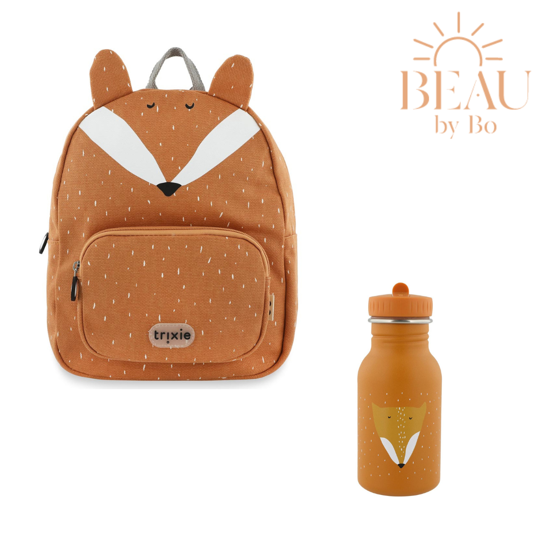 BEAU by Bo Trixie Back to School set - Rugzak/Drinkfles 350ml - Mr. Fox